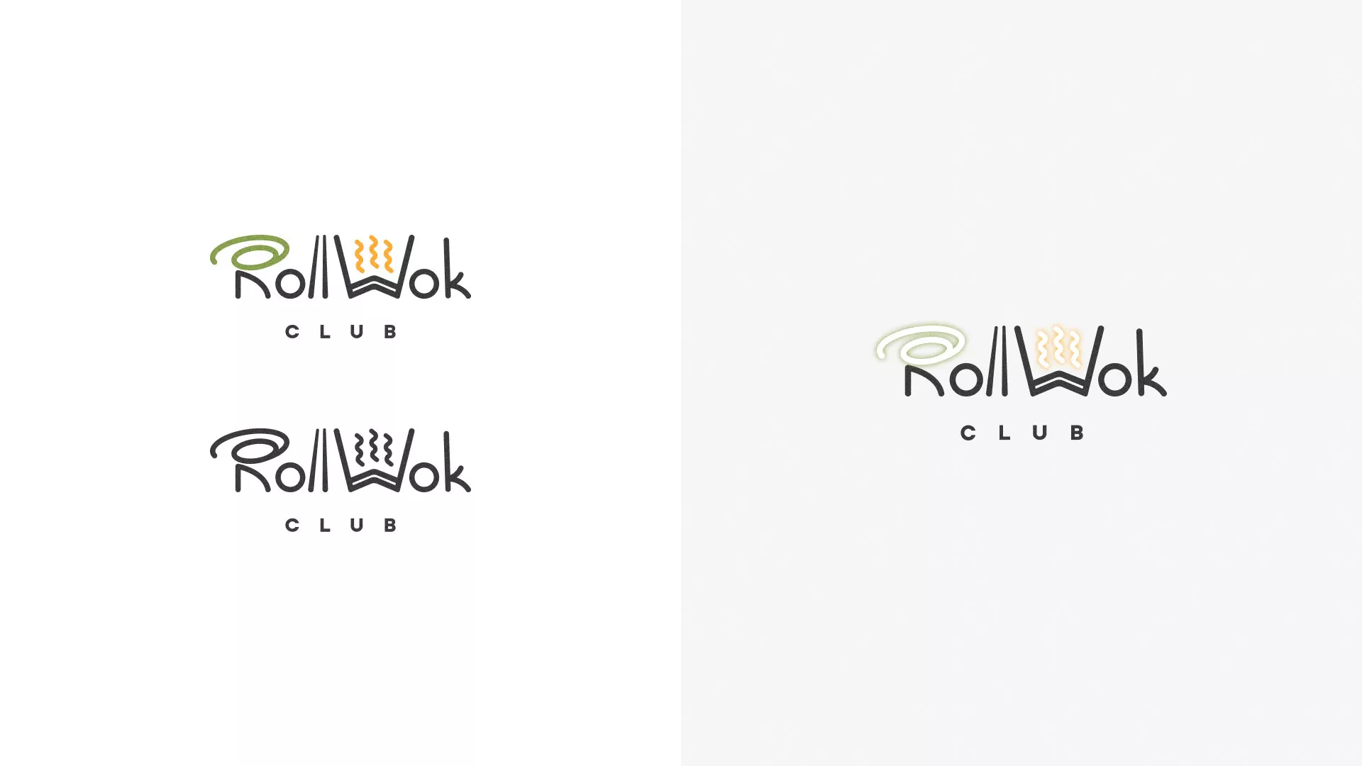 Разработка логотипа и фирменного стиля суши-бара «Roll Wok Club» в Якутске