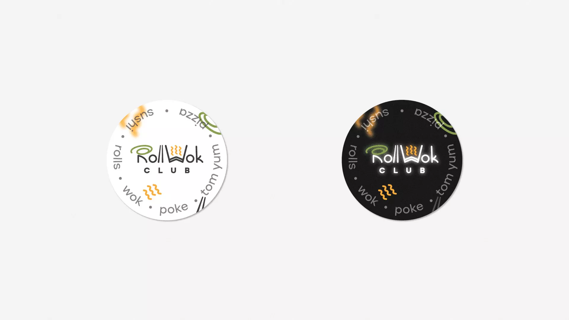 Разработка наклеек для суши-бара «Roll Wok Club» в Якутске